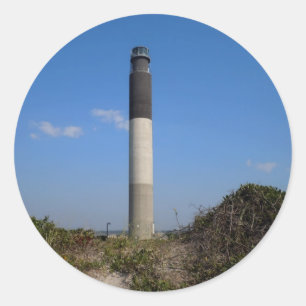 Eichen-Insel-Leuchtturm, North Carolina Runder Aufkleber