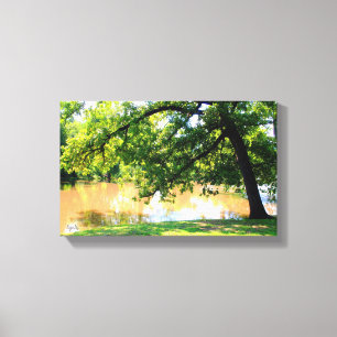 Eichenbaum am Wasser Canvas Print Leinwanddruck