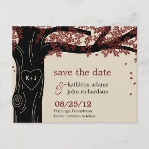 Eichenbaum-Hochzeit speichert die Datumskarte Save The Date
