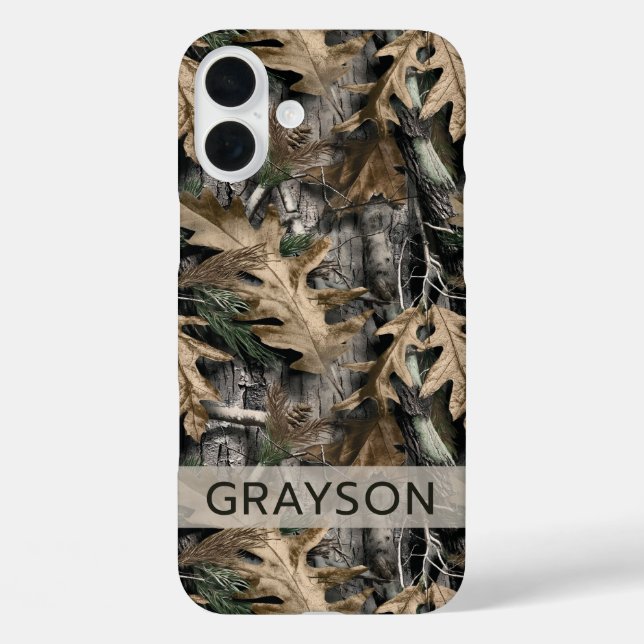 Eichenbaum-Tarnung Personalisierte Case-Mate iPhon iPhone 16 Plus Hülle (Rückseite)