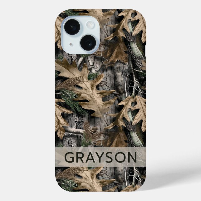 Eichenbaum-Tarnung Personalisierte Case-Mate iPhon iPhone Hülle (Rückseite)