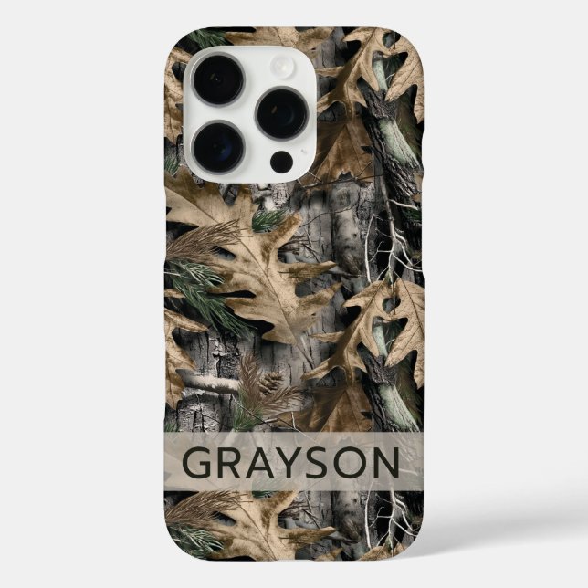 Eichenbaum-Tarnung Personalisiertes Case-Mate iPho iPhone 16 Pro Hülle (Rückseite)