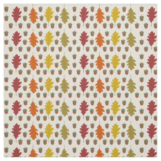 Eichenbäume Blätter und Acorns Herbst Gemustert Stoff (Muster)