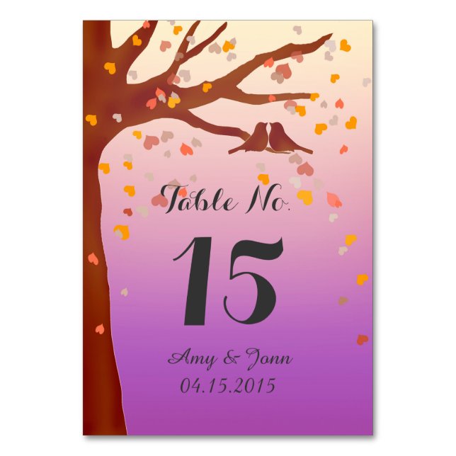 Eichenbaumliebchen Herz Tischnummer Liebe1 (Vorderseite)