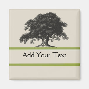 Eichenbaumplantage in Grün Magnet