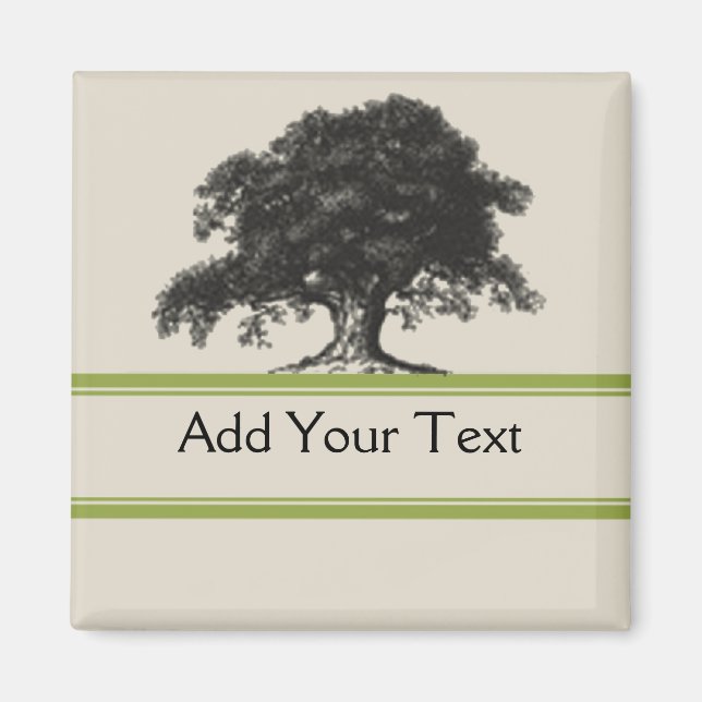 Eichenbaumplantage in Grün Magnet (Vorne)