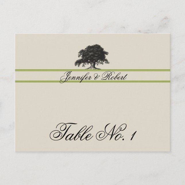 Eichenbaumplantage in grüner Tischnummer (Vorderseite)