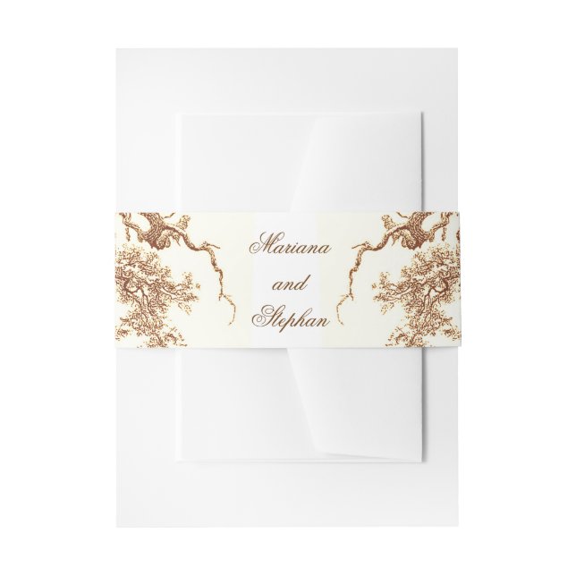 Eichenbaumzweige Hochzeit Einladungsbanderole (Vorderseite Beispiel)