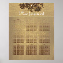 Eichenbaumzweige Hochzeitsskalender Poster