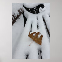 Eichenblatt für neuen Schnee