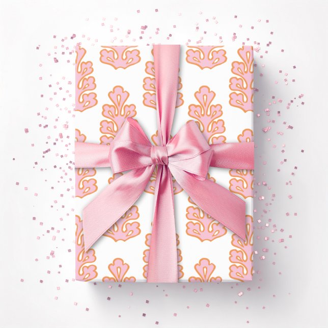 Eichenblatt in Rosa und Orange Geschenkpapier (Von Creator hochgeladen)