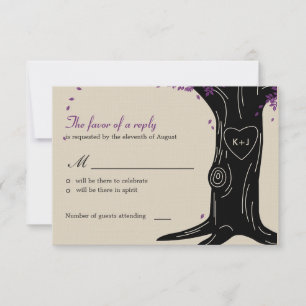 Eichenhochzeit-Antwortkarte / Antwortkarte RSVP Karte