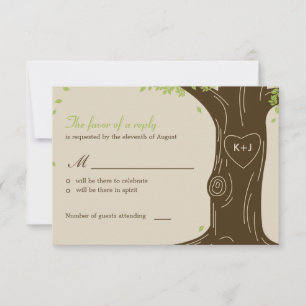Eichenhochzeit-Antwortkarte / RSVP-Karte RSVP Karte