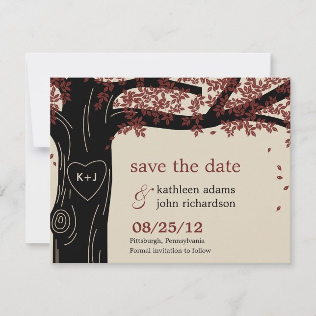 Eichenhochzeit-Save-the-Date-Karte Save The Date (Vorderseite)