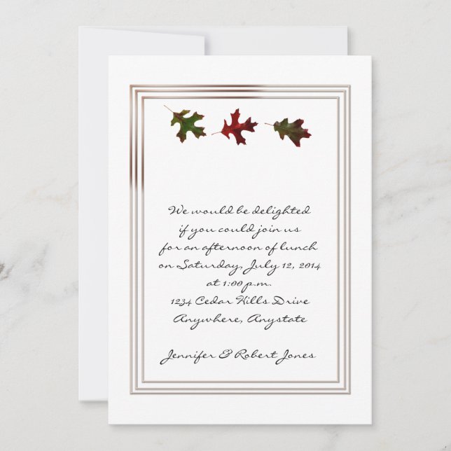 Eichenholzparade Party Einladung (Vorderseite)