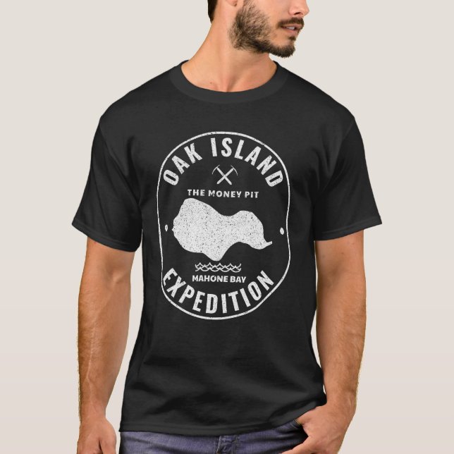 Eicheninsel Expedition Schatzsuche Retro Myste T-Shirt (Vorderseite)