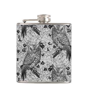 Eichenwälder, schwarz-weiß flachmann