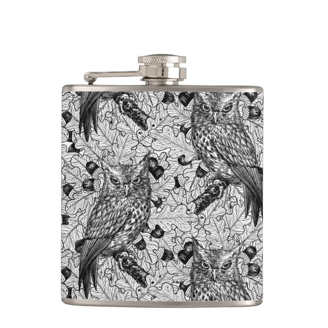 Eichenwälder, schwarz-weiß flachmann (Vorderseite)