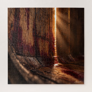 Eichenweinfass-Licht-Makrofotografie