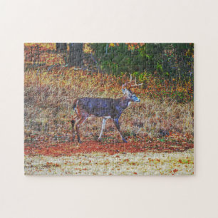 Eichhirsch auf einer Wiese Kunstpuzzle