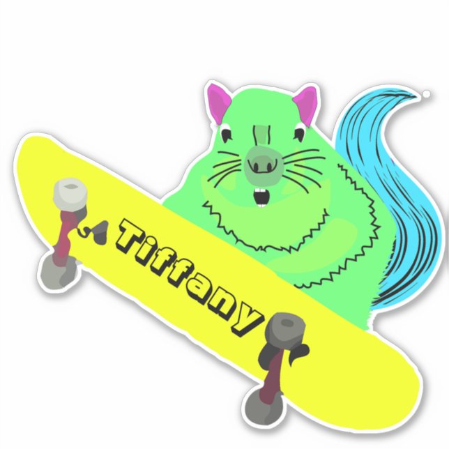 Eichhörnchen #142 Girls Name Aufkleber (Vorderseite)