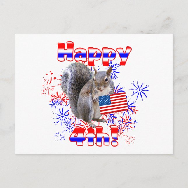 Eichhörnchen 4. Juli Postkarte (Vorderseite)