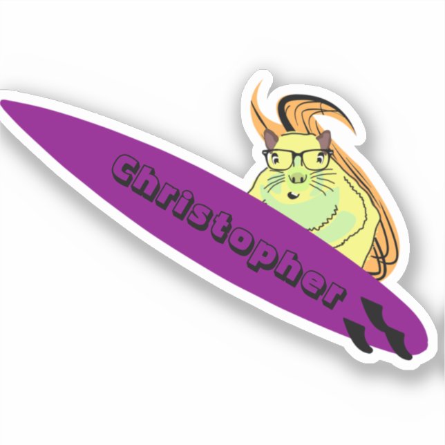Eichhörnchen #820 Surfen Aufkleber (Vorderseite)