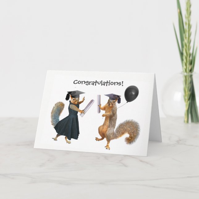Eichhörnchen Abschluss Glückwunschkarte Karte (Vorderseite)