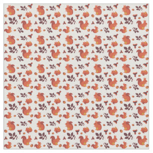 Eichhörnchen-Acorn-Baumwolle Stoff