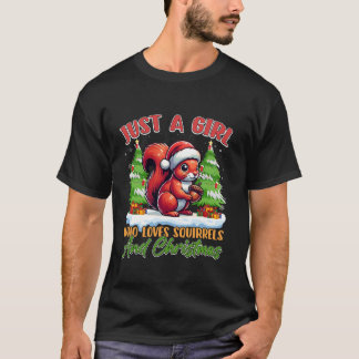 Eichhörnchen Acorn nur ein Mädchen Weihnachtsmannm T-Shirt