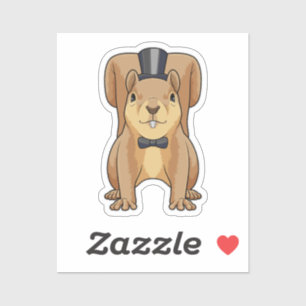 Eichhörnchen als Grobhirte mit Anzug Aufkleber