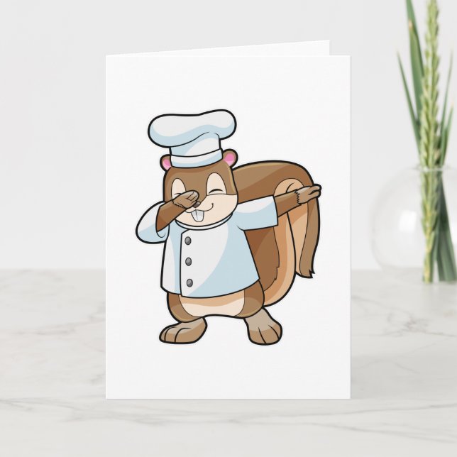 Eichhörnchen als Koch mit Kochen Schürze Karte (Vorderseite)