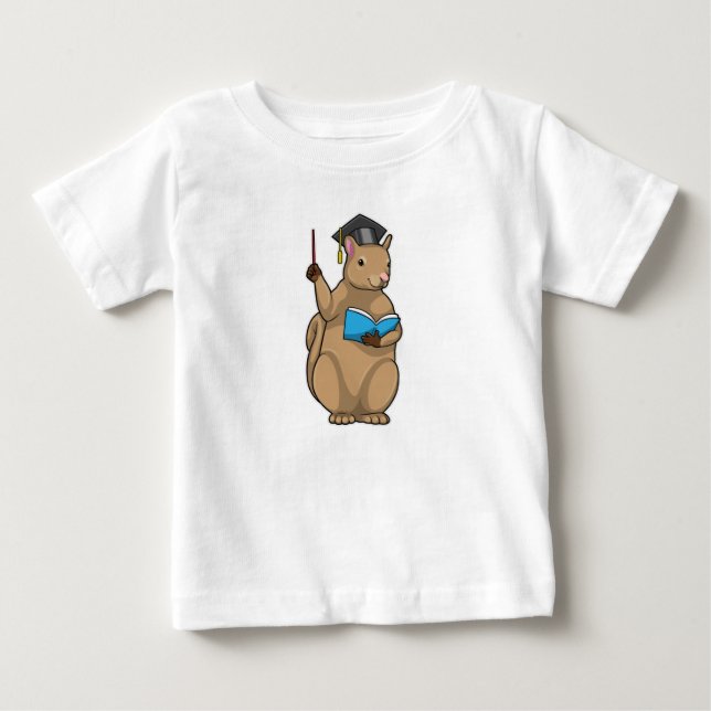 Eichhörnchen als Lehrerin mit Buch Baby T-shirt (Vorderseite)