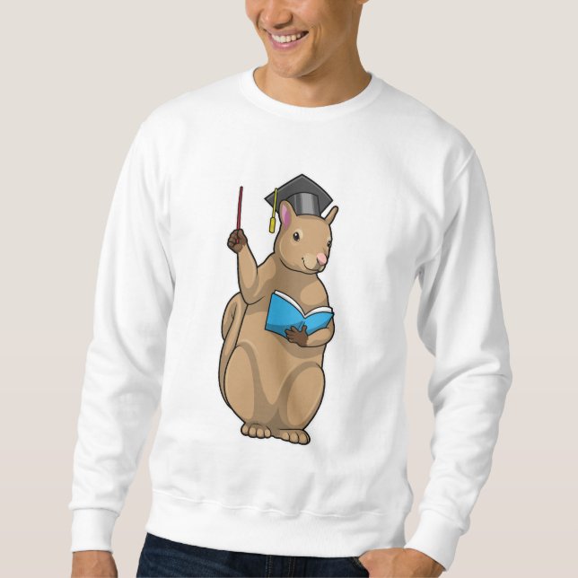 Eichhörnchen als Lehrerin mit Buch Sweatshirt (Vorderseite)