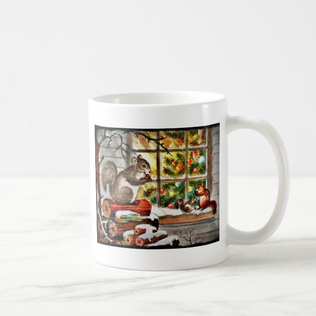 Eichhörnchen am Fenster Kaffeetasse (Rechts)