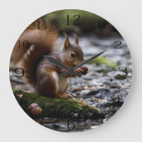 Eichhörnchen am Fluss, das eine Mais isst,