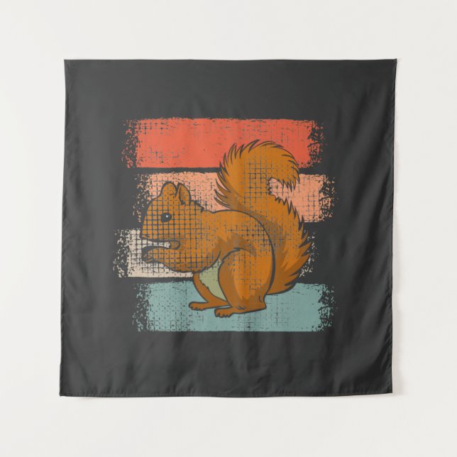 Eichhörnchen Animal Retro Wandteppich (Vorderseite)