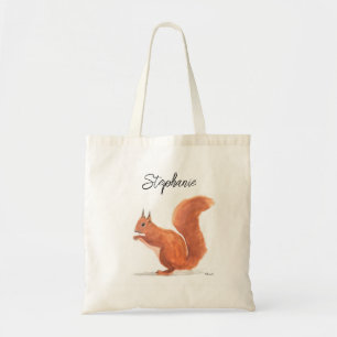 Eichhörnchen Aquarell Tier Wald Baby Name Herbst Tragetasche