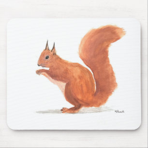 Eichhörnchen-Aquarelltierwälder Baby-Kinderzimmer Mousepad
