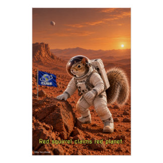 Eichhörnchen auf dem Mars Poster