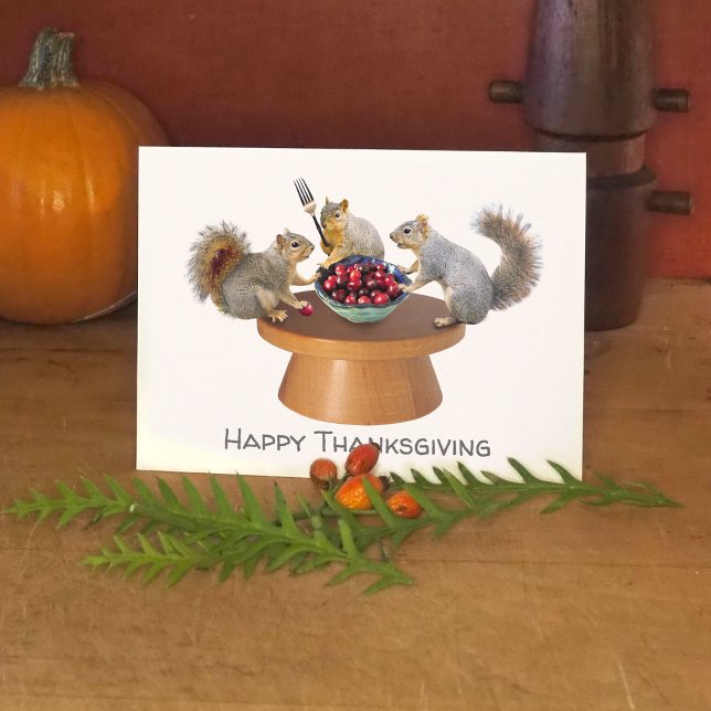 Eichhörnchen auf der Table Erntedank Card Karte (Von Creator hochgeladen)