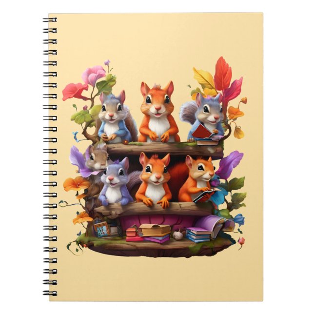 Eichhörnchen auf einem Holzbrett Notizblock (Vorderseite)