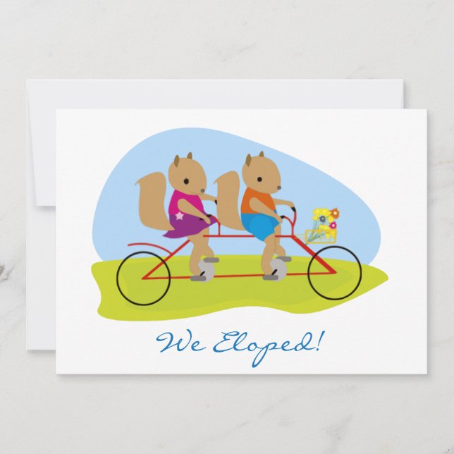 Eichhörnchen auf einem Tandem-Fahrrad, das wir gep Ankündigung (Vorderseite)