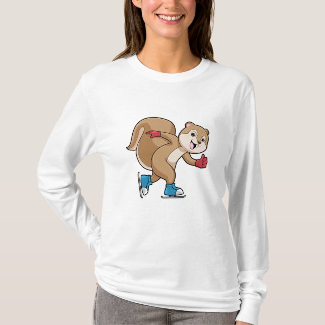 Eichhörnchen auf Ice-Skaten mit Ice-Skaten T-Shirt (Vorderseite)