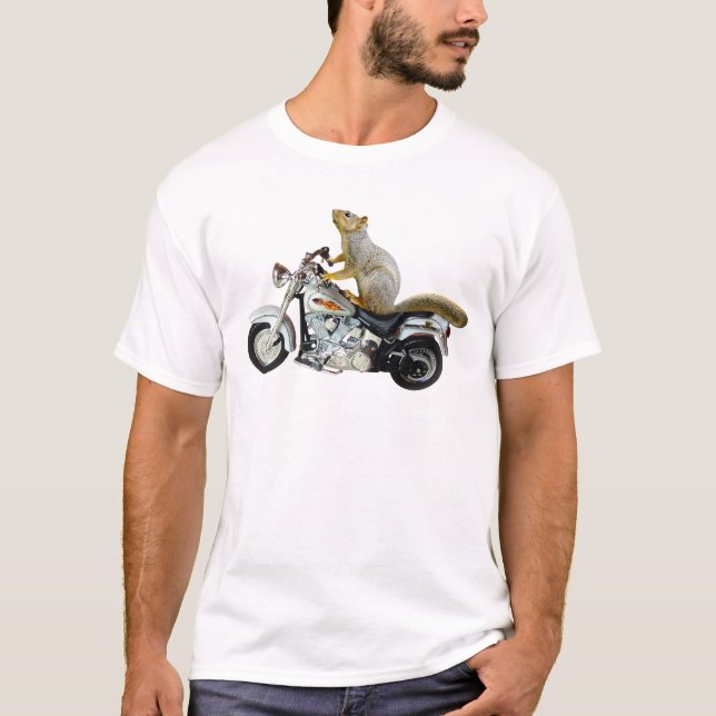 Eichhörnchen auf Motorrad T-Shirt (Vorderseite)