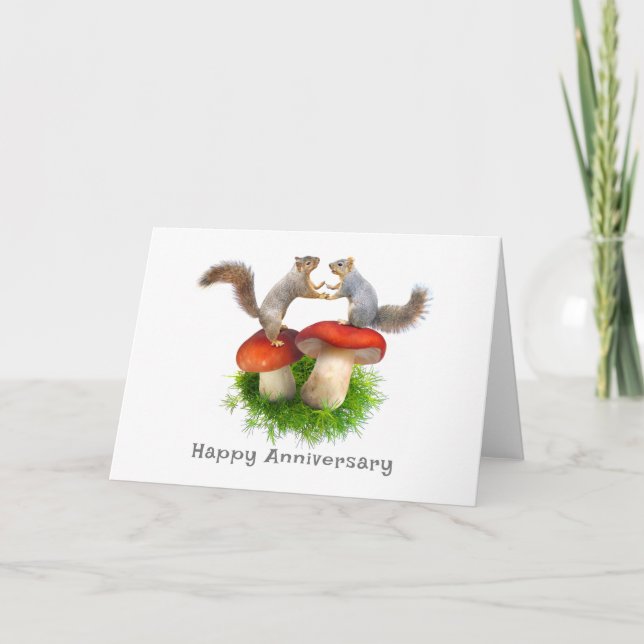 Eichhörnchen auf Pilzkarten zum Jubiläum Karte (Vorderseite)