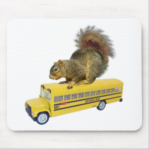 Eichhörnchen auf Schulbus Mousepad