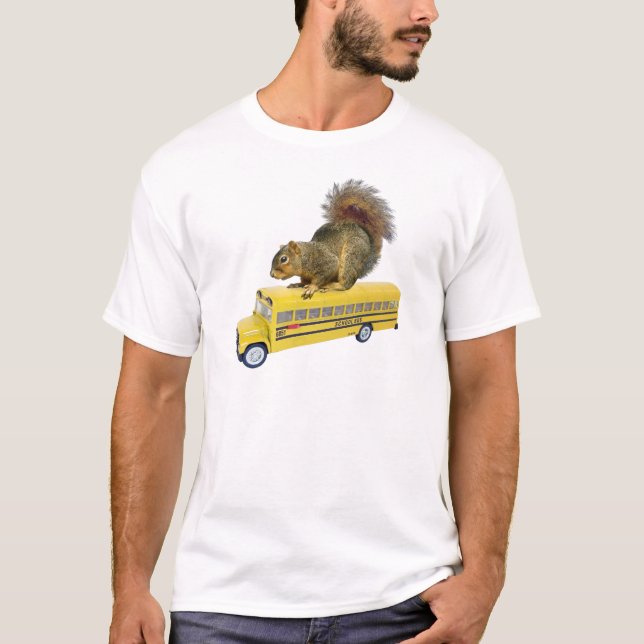 Eichhörnchen auf Schulbus T-Shirt (Vorderseite)