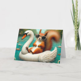Eichhörnchen auf schwindelnde Sommerferien Karte