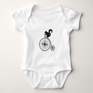Eichhörnchen auf Vintagem Fahrrad Baby Strampler